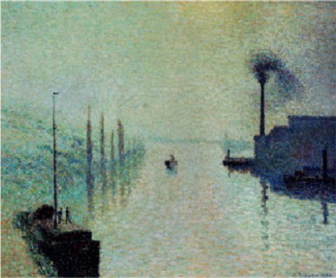 pissarro-camille-lacroix-island-rouen-fog-1888