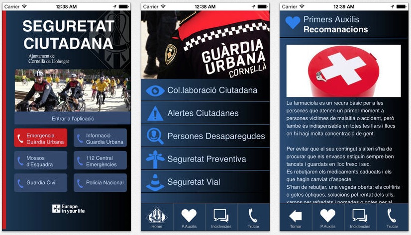 Cornellà desenvolupa una pionera aplicació mòbil per ‘connectar’ la ciutadania amb els cossos policials
