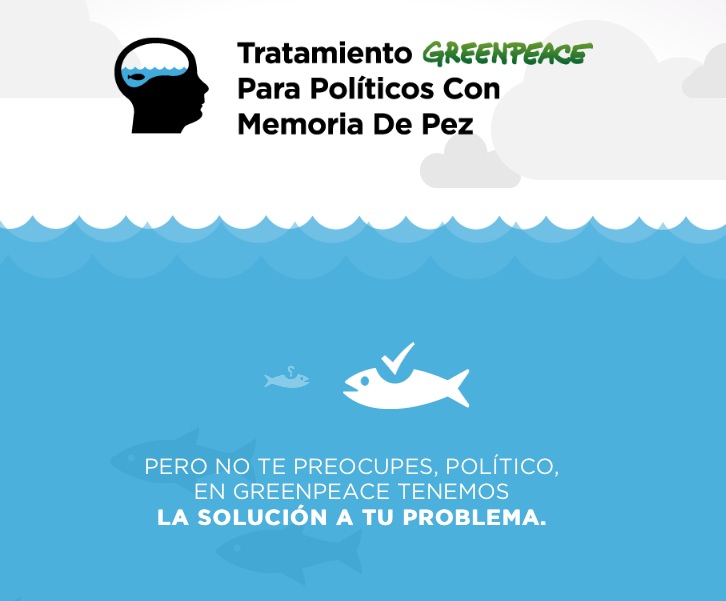 Tractament Greenpeace per polítics amb memoria de peix