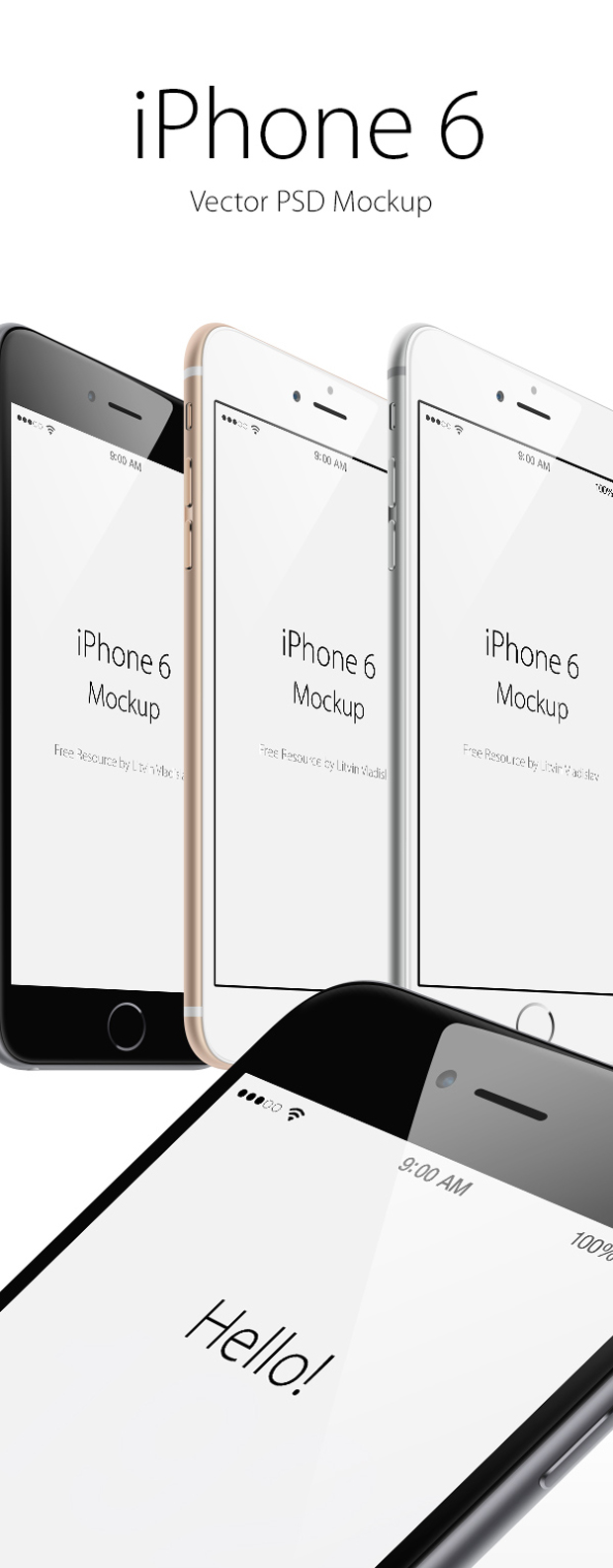 Mockup gratuït d’iPhone 6 en PSD