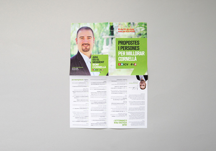 ICV, Iniciativa, Política, campanya, Comunicació, Arnau Funes, Cornellà, Verds, Eleccions Municipals, Municipals, Disseny Gràfic