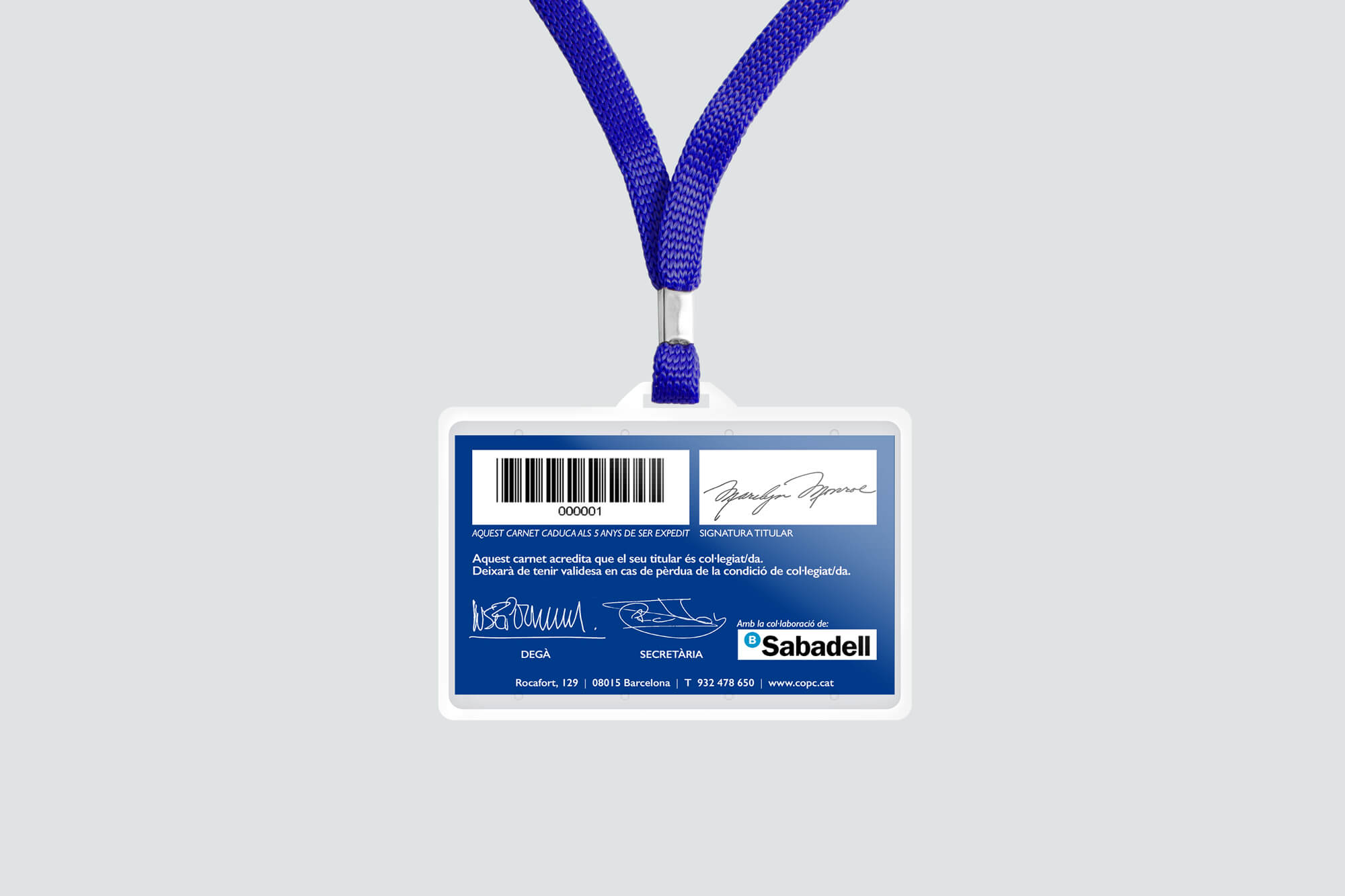 la Negreta, COPC, Carnet, Disseny gràfic, Barcelona, Col·legi Oficial de Psicologia de Catalunya, Carnet