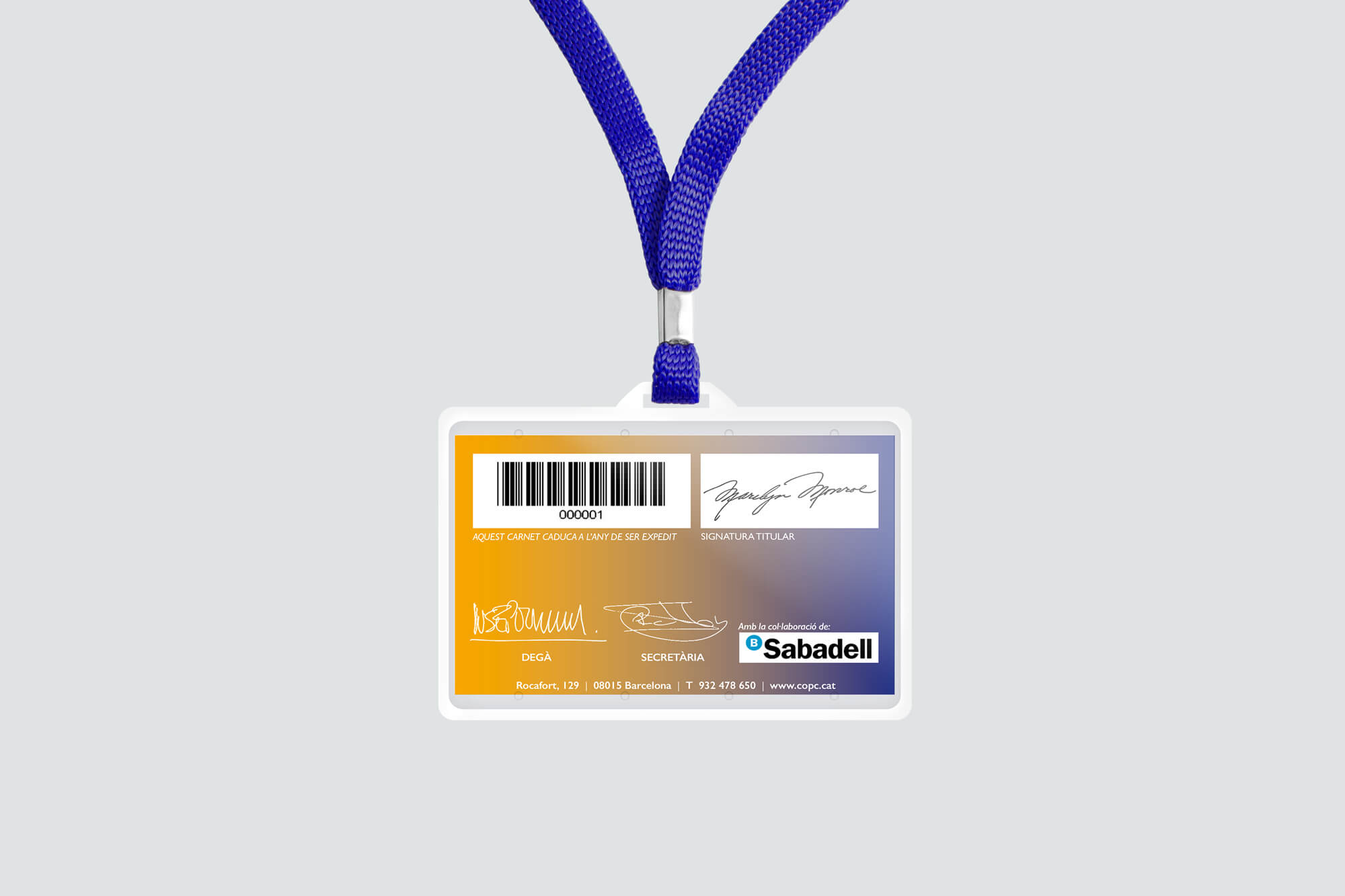 la Negreta, COPC, Carnet, Disseny gràfic, Barcelona, Col·legi Oficial de Psicologia de Catalunya, Carnet